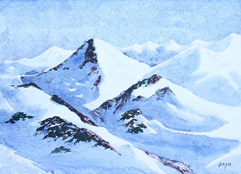 Mountain landscape painting by Daya
